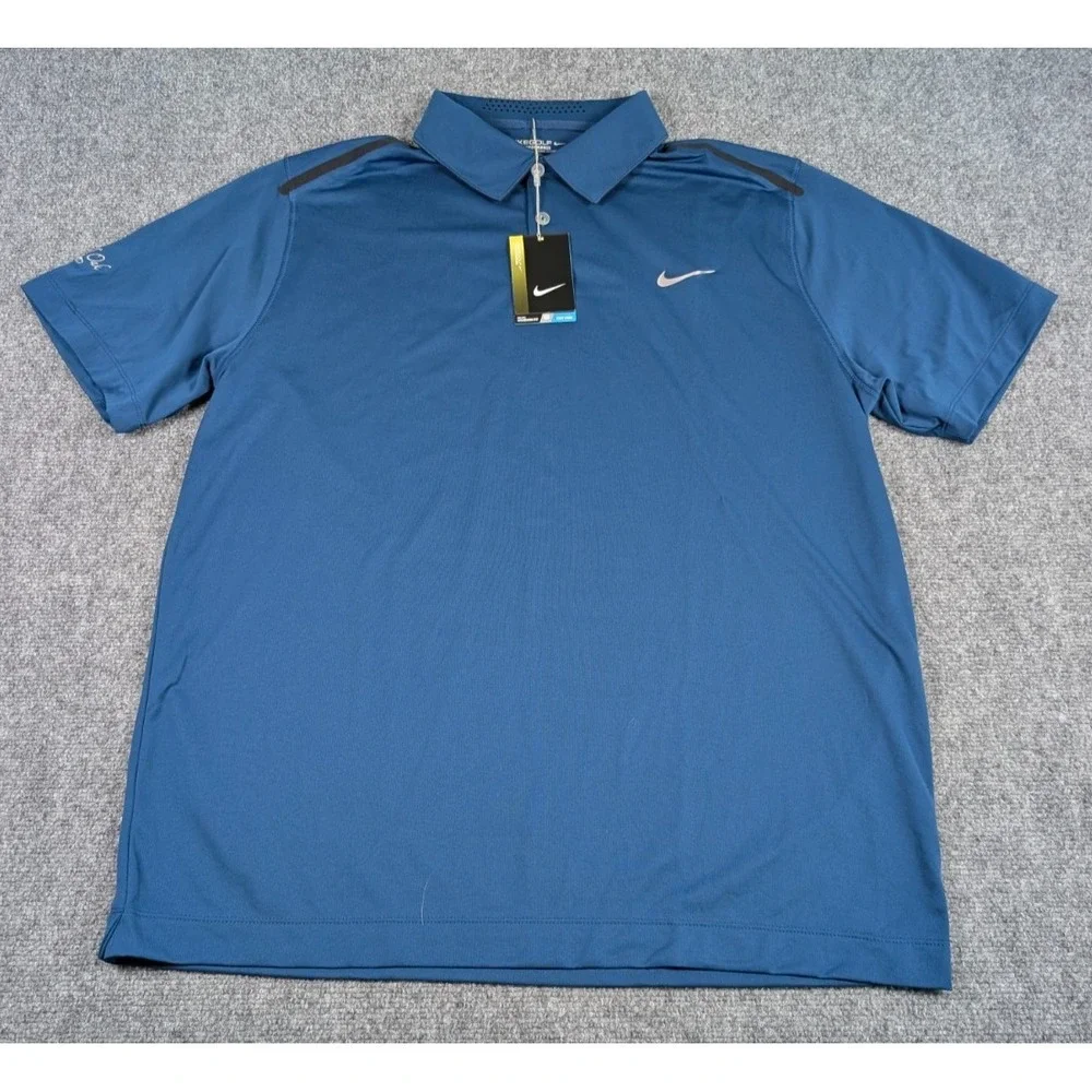 Nike Golf Tour Performance Polo Shirt‎ Mens XL Dark Blue w/Logo NWT